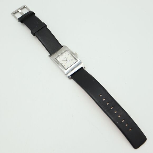 Fossil Arkitekt Womens Tank Watch 24mm Date Logo Dial PR-5169 Black Leather - Picture 13 of 16